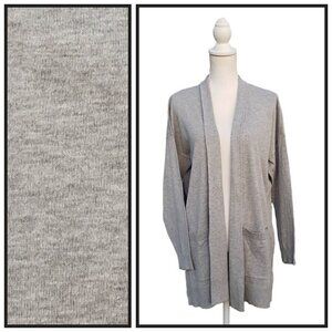 Chaps Gray Open Front Cardigan Size L NWT